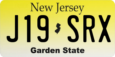 NJ license plate J19SRX