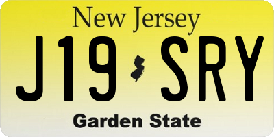 NJ license plate J19SRY