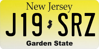 NJ license plate J19SRZ