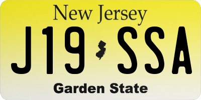 NJ license plate J19SSA