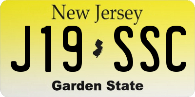 NJ license plate J19SSC