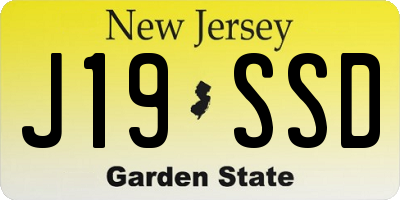 NJ license plate J19SSD