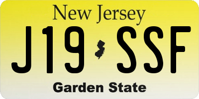NJ license plate J19SSF