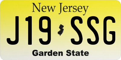 NJ license plate J19SSG