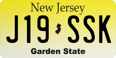 NJ license plate J19SSK