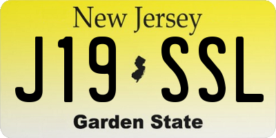 NJ license plate J19SSL
