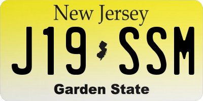 NJ license plate J19SSM