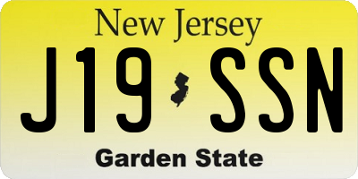 NJ license plate J19SSN