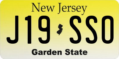 NJ license plate J19SSO