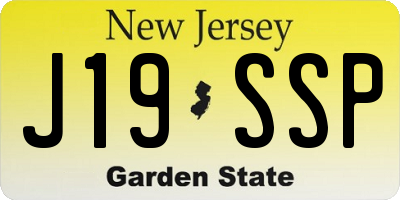 NJ license plate J19SSP
