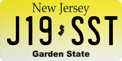 NJ license plate J19SST