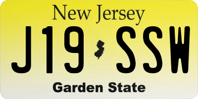 NJ license plate J19SSW