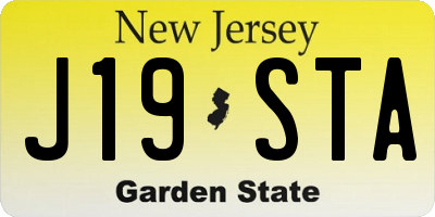 NJ license plate J19STA
