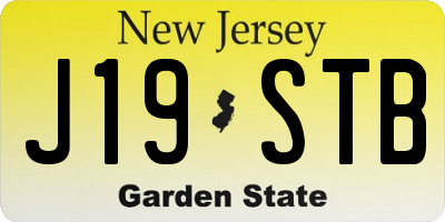 NJ license plate J19STB