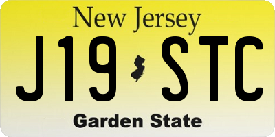 NJ license plate J19STC