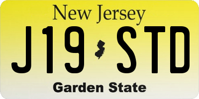 NJ license plate J19STD