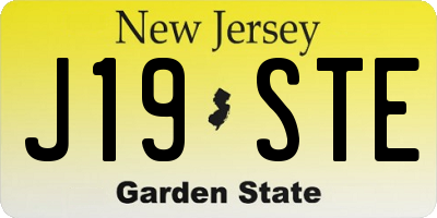 NJ license plate J19STE