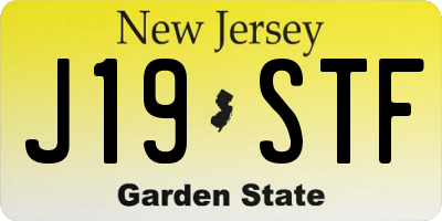 NJ license plate J19STF