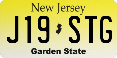 NJ license plate J19STG