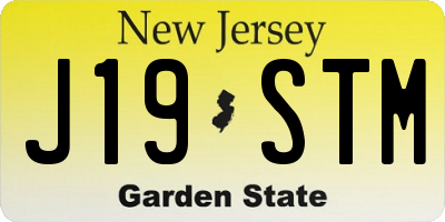 NJ license plate J19STM