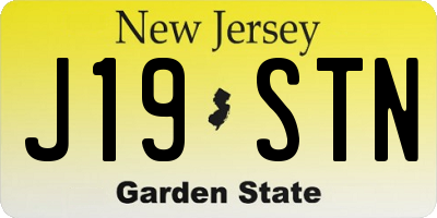 NJ license plate J19STN