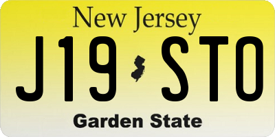 NJ license plate J19STO