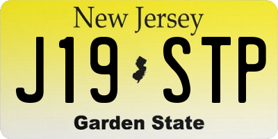 NJ license plate J19STP