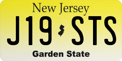 NJ license plate J19STS