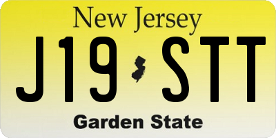 NJ license plate J19STT