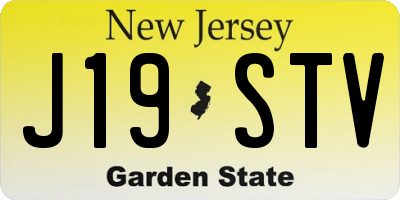 NJ license plate J19STV