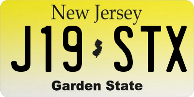 NJ license plate J19STX
