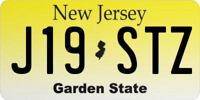 NJ license plate J19STZ