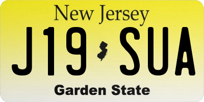 NJ license plate J19SUA