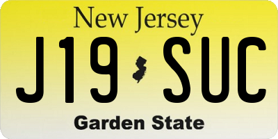 NJ license plate J19SUC