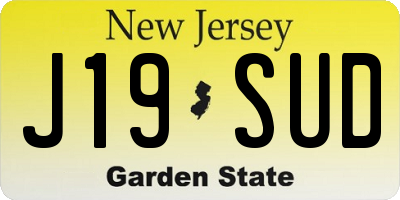 NJ license plate J19SUD