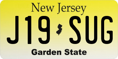 NJ license plate J19SUG