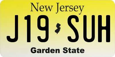 NJ license plate J19SUH