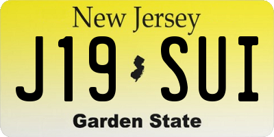 NJ license plate J19SUI