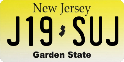 NJ license plate J19SUJ