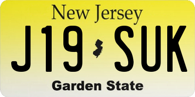 NJ license plate J19SUK