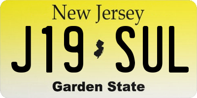 NJ license plate J19SUL
