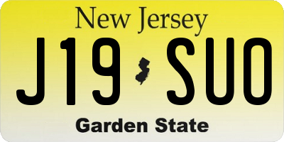 NJ license plate J19SUO