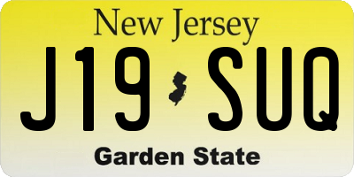 NJ license plate J19SUQ