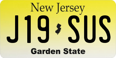 NJ license plate J19SUS