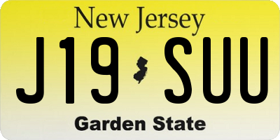 NJ license plate J19SUU