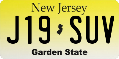 NJ license plate J19SUV