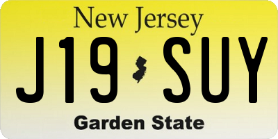 NJ license plate J19SUY