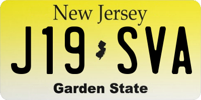 NJ license plate J19SVA