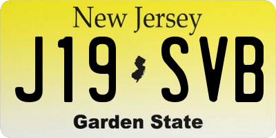 NJ license plate J19SVB