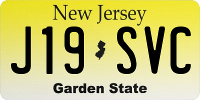 NJ license plate J19SVC